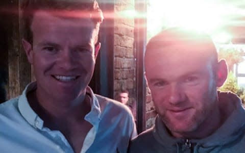 Wayne Rooney (right) pictured with cricketer Jack McIver at the Bubble Room bar in Alderley - Credit: JackMcIver26/Instagram