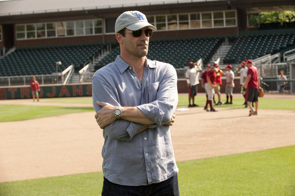 This image released by Disney shows Jon Hamm in a scene from "Million Dollar Arm." (AP Photo/Disney)