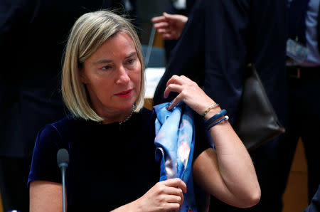 European Union High Representative for Foreign Affairs and Security Policy Federica Mogherini chairs an EU Eastern Partnership Foreign Ministers meeting in Brussels, Belgium, May 13, 2019. REUTERS/Francois Lenoir