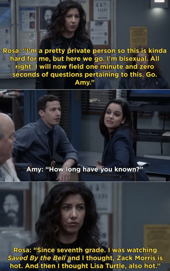 Rosa Diaz from "Brooklyn Nine-Nine" coming out to her coworkers