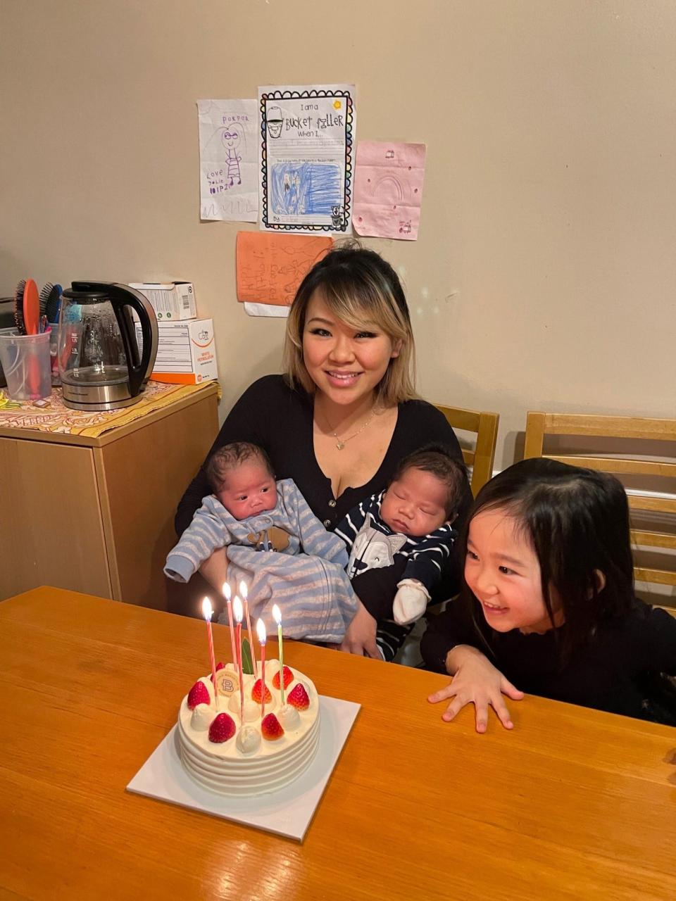 Grace Yoo Chan with her children.