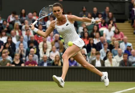 Britain Tennis - Wimbledon - All England Lawn Tennis & Croquet Club, Wimbledon, England - 29/6/16 Poland's Agnieszka Radwanska in action against Ukraine's Kateryna Kozlova REUTERS/Tony O'Brien