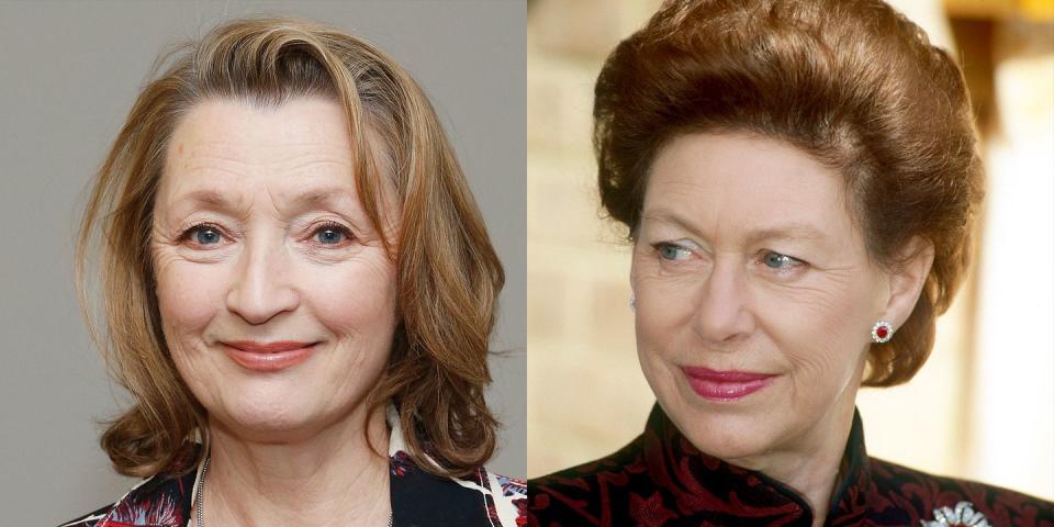 <p>In July, Netflix announced Lesley Manville, who acted in <em>Maleficent</em>, will be the third actress to play Princess Margaret. Along with the news, <a href="https://www.oprahmag.com/entertainment/tv-movies/a30728358/the-crown-season-5-cast-release-date-photos-news/" rel="nofollow noopener" target="_blank" data-ylk="slk:she stated;elm:context_link;itc:0;sec:content-canvas" class="link ">she stated</a>, "I could not be happier to be playing Princess Margaret. The baton is being passed on from two formidable actresses, and I really don’t want to let the side down. Furthermore to play siblings with my dear friend Imelda Staunton will be nothing short of a complete joy."</p>