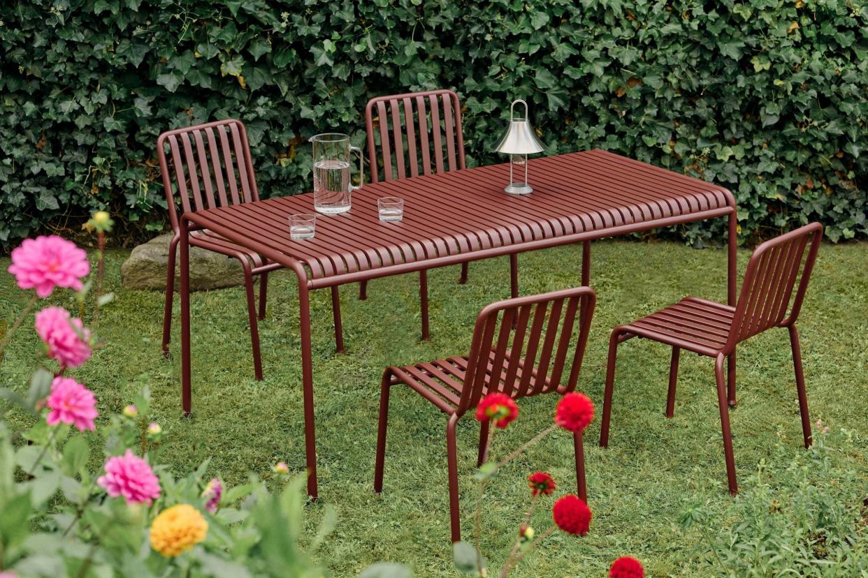 <p><a href="https://go.redirectingat.com?id=74968X1596630&url=https%3A%2F%2Fwww.dwr.com%2Foutdoor-dining%2Fpalissade-dining-set%2F100447895.html%3Flang%3Den_US%26sku%3D100447895&sref=https%3A%2F%2Fwww.townandcountrymag.com%2Fstyle%2Fhome-decor%2Fg60550708%2Fbest-outdoor-furniture-sets%2F" rel="nofollow noopener" target="_blank" data-ylk="slk:Shop Now;elm:context_link;itc:0;sec:content-canvas" class="link rapid-noclick-resp">Shop Now</a></p><p>Palissade Dining Set</p><p>dwr.com</p><p>$1908.75</p>