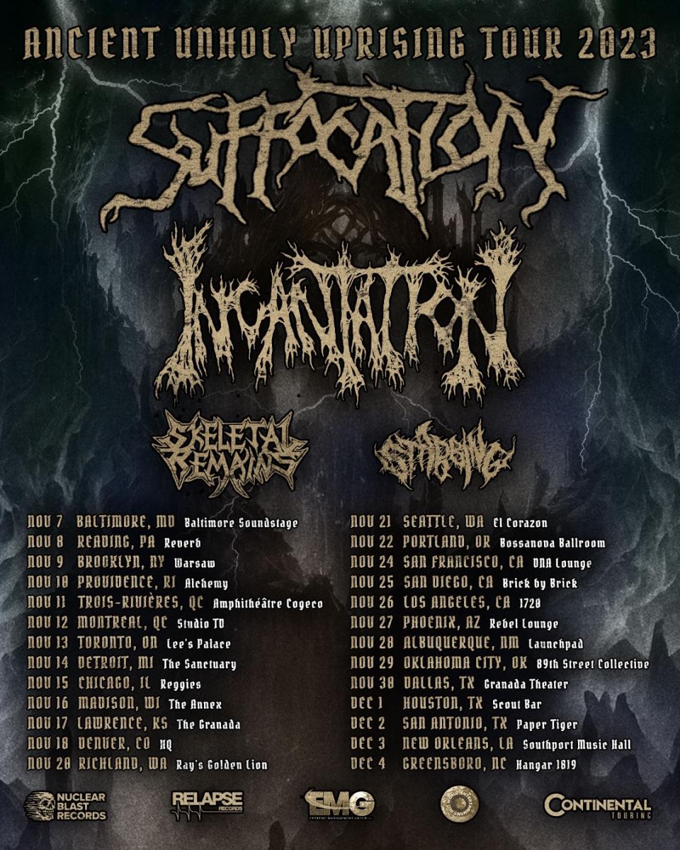 Suffocation Incantation tour poster