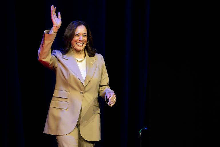 La vicepresidenta de Estados Unidos, Kamala Harris, en un evento en Filadelfia. (RYAN COLLERD / AFP)