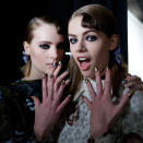 Models show off their nails at the Michael van der Ham show © Getty