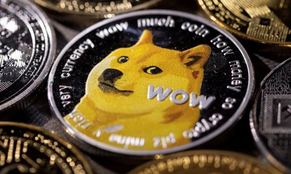 Representation of cryptocurrency Dogecoin.