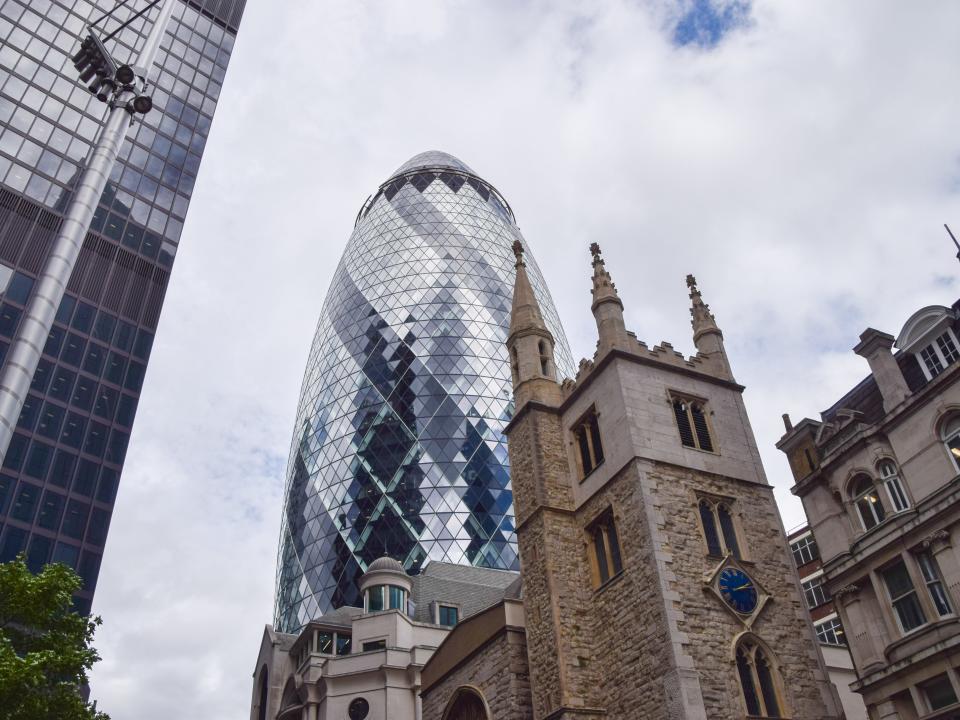 "The Gherkin" – 30 St Mary Axe in the City of London – won the RIBA Stirling architecture prize in 2004