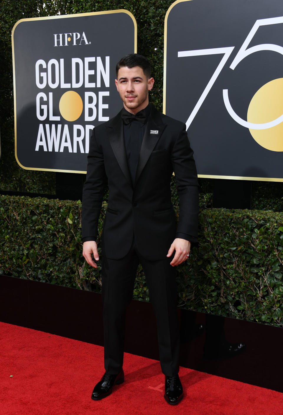 Nick Jonas arrives for the 75th Golden Globe Awards on January 7, 2018, in Beverly Hills, California.