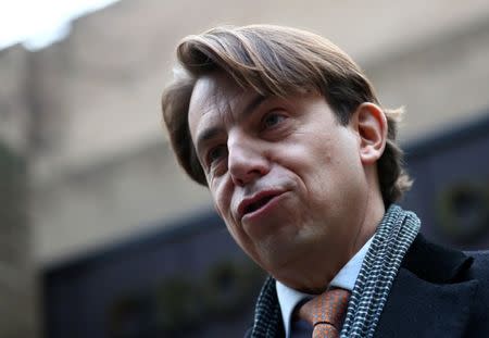 Former Tesco executive Carl Rogberg makes a statement outside Southwark Crown Court in London, Britain January 23, 2019. REUTERS/Hannah McKay