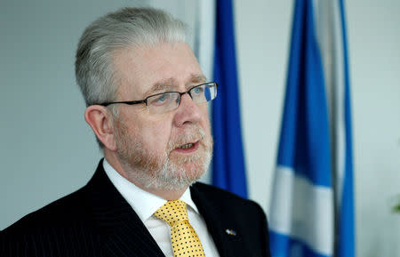 Michael Russell, Minister for UK Negotiations on Scotland's Place in Europe, speaks during an interview with Reuters in Brussels, Belgium March 13, 2017. REUTERS/Francois Lenoir