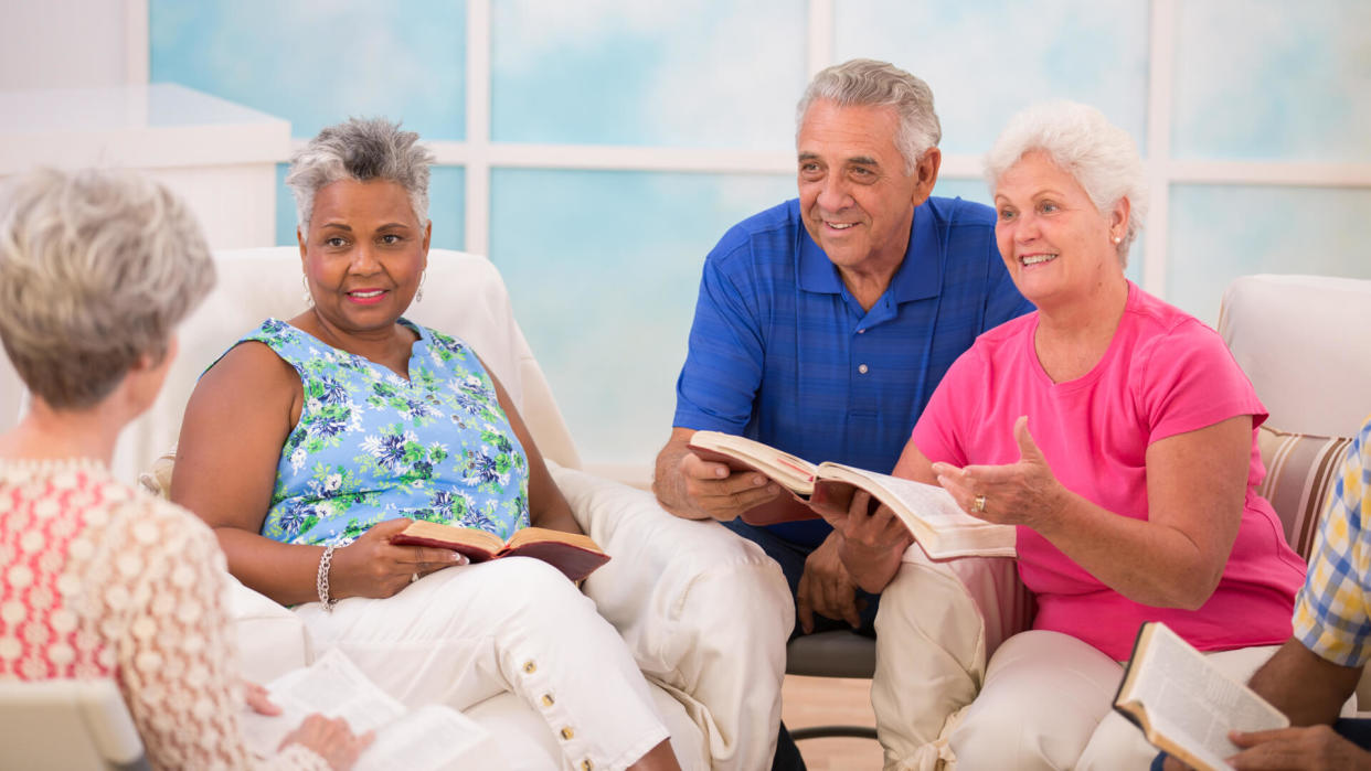 Group of senior adults during a bible study.