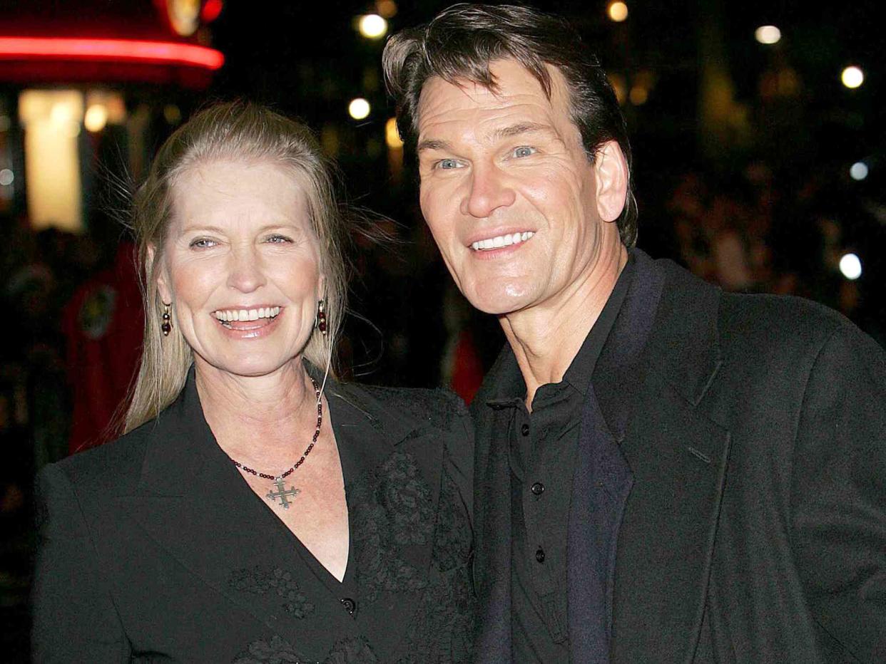 <p>Goffredo di Crollalanza/FilmMagic</p> Lisa Niemi Swayze (Left) and Patrick Swayze (Right) in 2005 