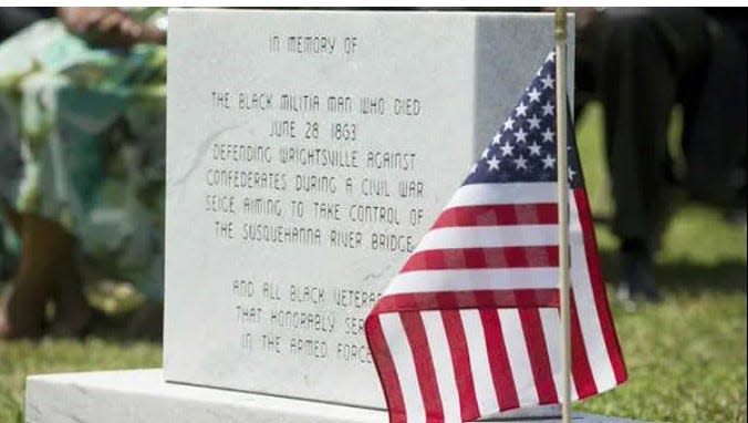 The unknown Black man, who exchanged his digging tools for a rifle, in the trenches defending Wrightsville, was the only known fatality in the Battle of Wrightsville. He was not honored with a memorial until 10 years ago when this headstone was erected in Mount Pisgah Cemetery in Wrightsville.