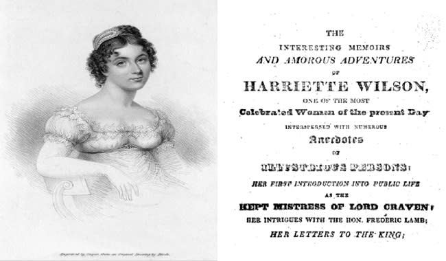 La alta sociedad inglesa del siglo XIX tembló tras la publicación del libro de memorias de Harriette Wilson, una de sus más famosas cortesanas (imagen vía Wikimedia commons)