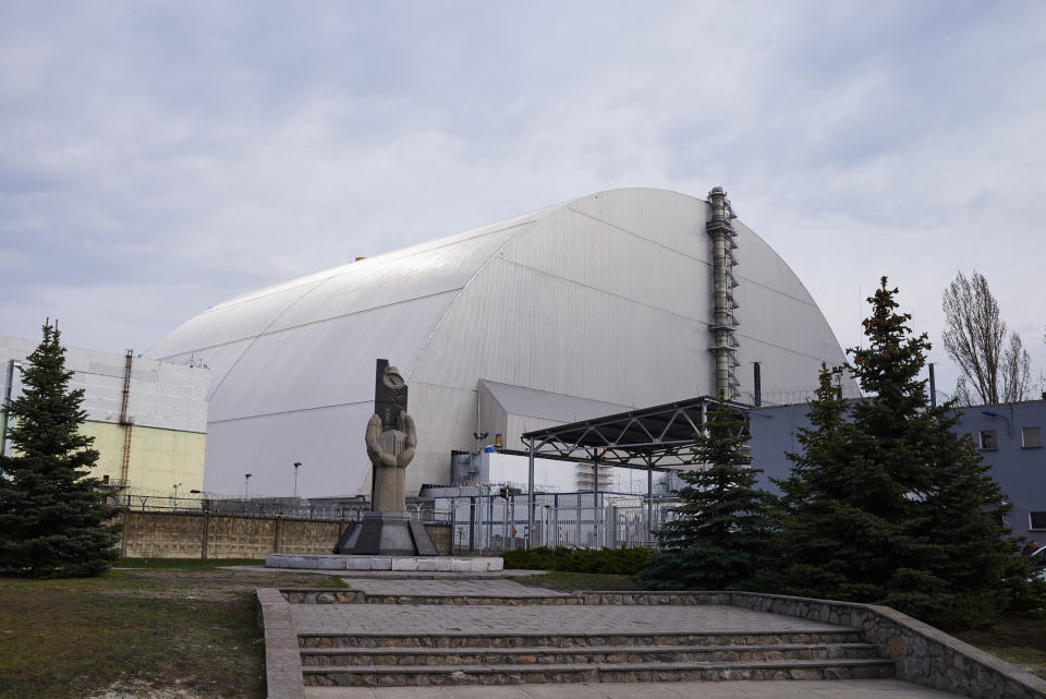 A view of the new safe confinement over the unit 4 at the Chernobyl nuclear power plant in the Exclusion Zone, Ukraine. (Photo: Vitaliy Holovin/Corbis via Getty images)