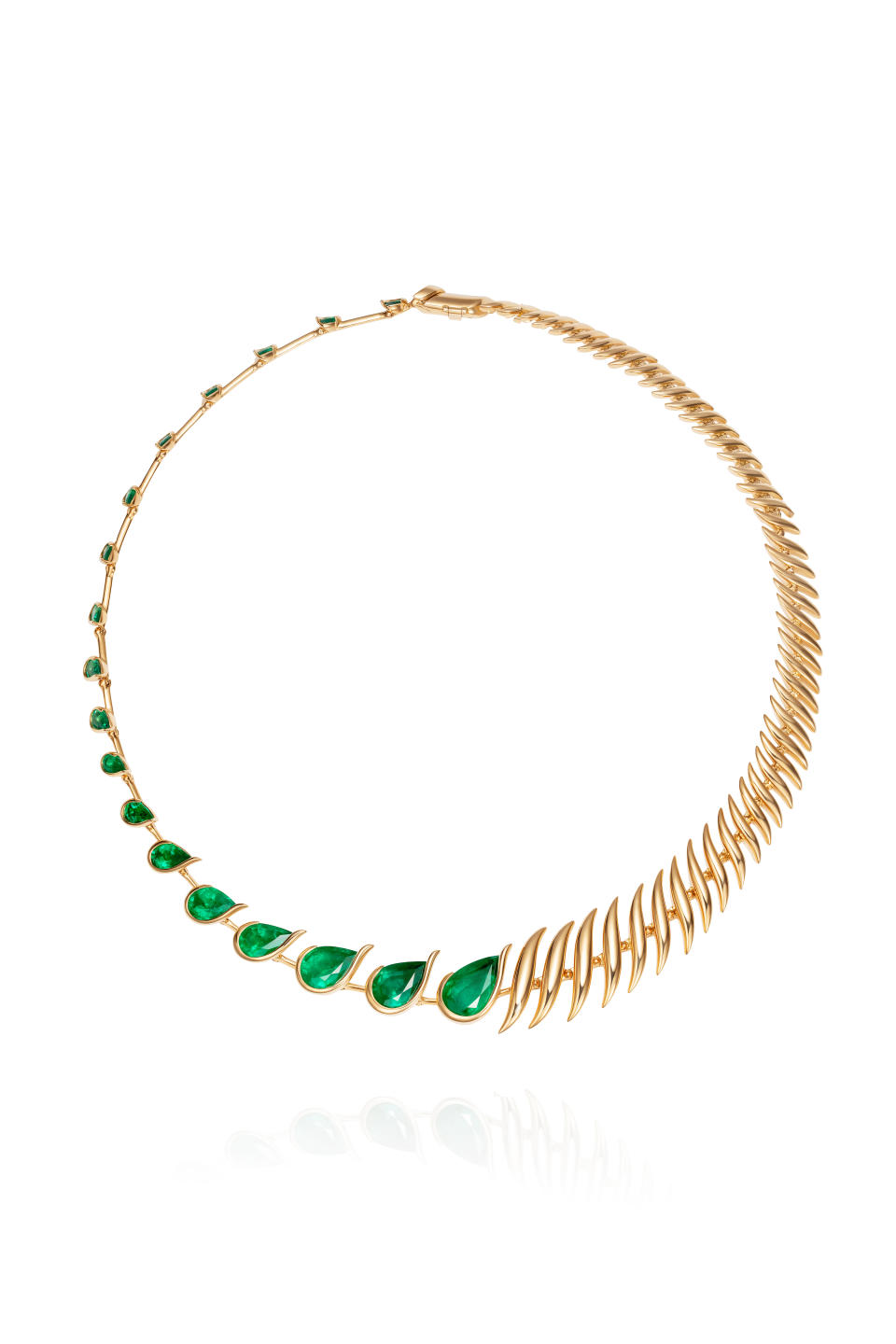 Fernando Jorge emerald and gold necklace, sold at Bergdorf Goodman. - Credit: Courtesy/Bergdorf Goodman