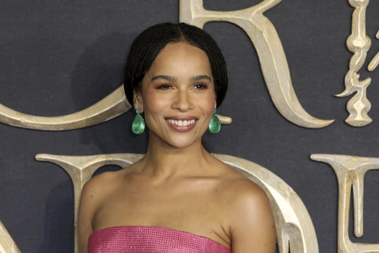 Actress Zoe Kravitz poses for photographers on arrival at the premiere of the film 'Fantastic Beasts: The Crimes of Grindelwald', in London, Tuesday, Nov. 13, 2018. (Photo by Grant Pollard/Invision/AP)