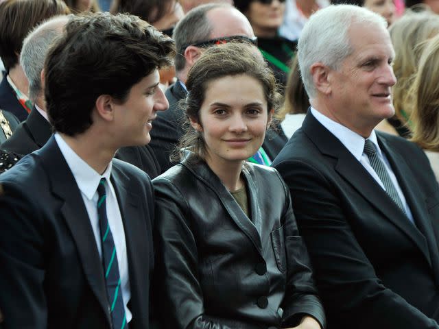 <p>Clodagh Kilcoyne/Getty</p> Jack Schlossberg and Rose Schlossberg at a ceremony to commemorate the 50th anniversary of the visit by US President John F Kennedy in New Ross, Ireland