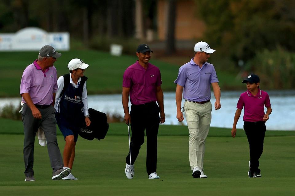 Tiger Woods has played with his son in each of the past three years (Getty Images)