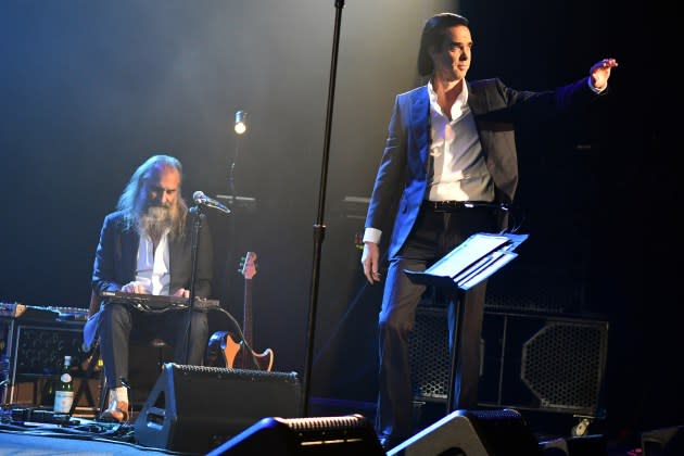 Nick Cave and Warren Ellis perform at Royal Albert Hall in London in 2021. - Credit: Jim Dyson/Getty Images