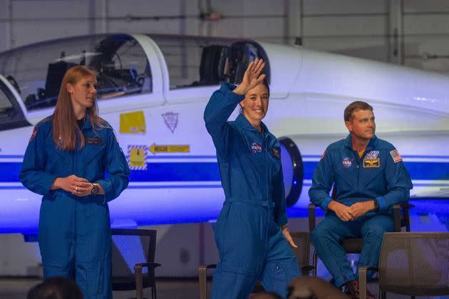 <p>Lors de la présentation des nouveaux astronautes en formation de la Nasa, au centre spatial Johnson, à Houston (Texas), le 6 décembre 2021.</p>