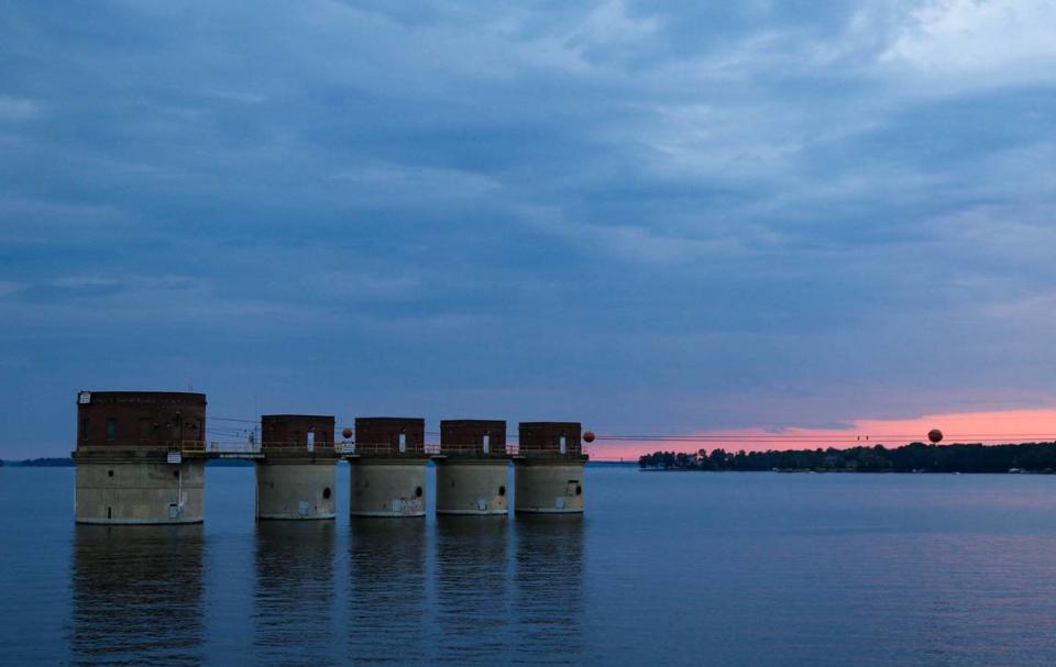 The sun sets on Lake Murray near Lexington.