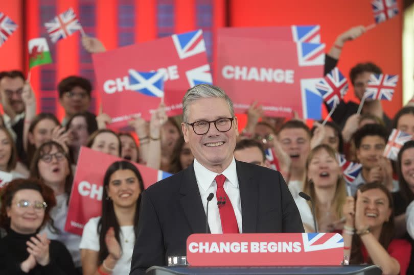 Labour leader Sir Keir Starmer speaks to supporters at a watch party for the results of the 2024 General Election in central London, as the party appears on course for a landslide win in the 2024 General Election. Picture date: Thursday July 4, 2024.