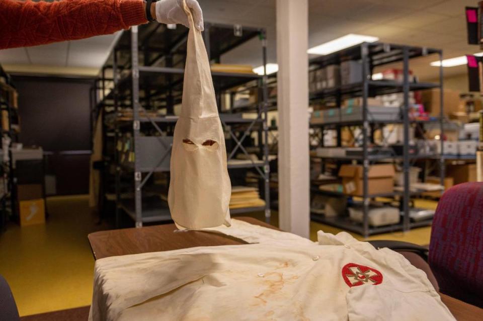 “The KKK and Black history are incredibly intertwined. To pretend like it didn’t exist and not preserve it just seems like a crime against history, to be dramatic a little bit,” says Nic Gibson, digital archivist at The Black Archives of Mid-America.