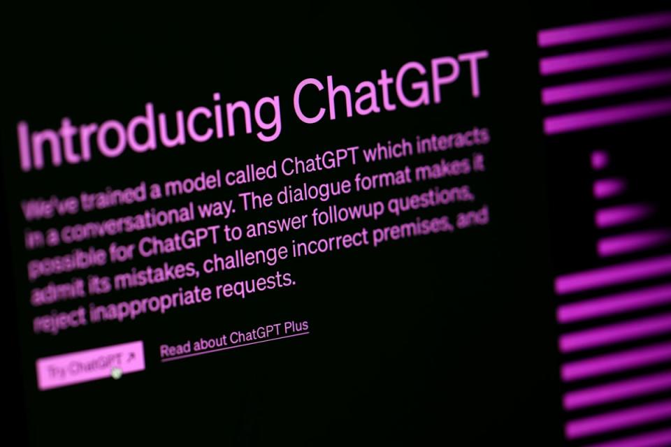 The expanding AI market, including chatbots such as ChatGPT, can help boost productivity and economic growth  (PA Wire)