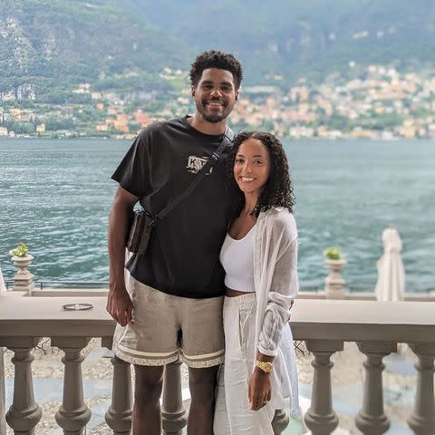 <p>Tobias Harris/ Instagram</p> Tobias Harris and Jasmine Winton