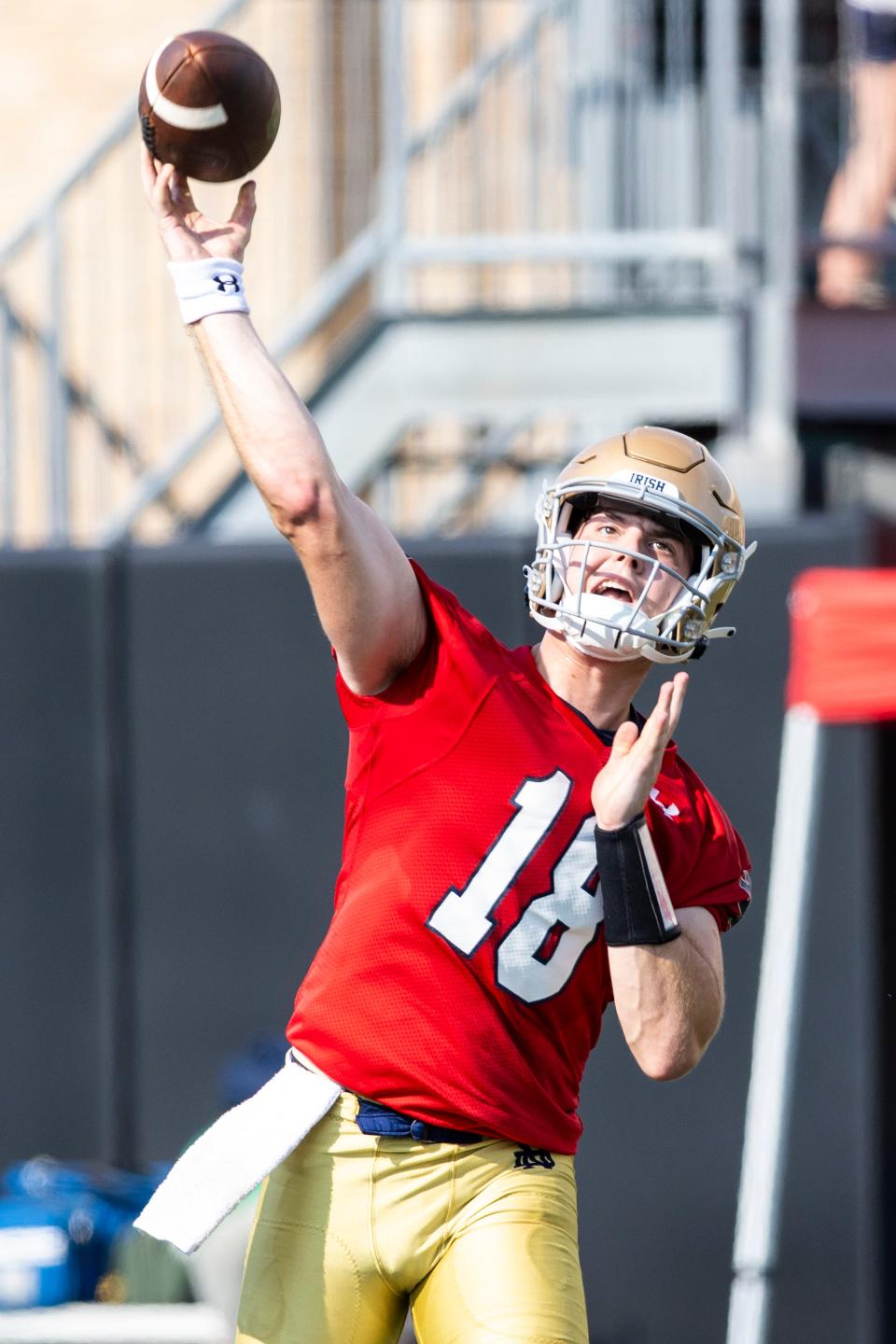 Notre Dame's Steve Angeli during Notre Dame Fall Camp on Wednesday, July 26, 2023, at Irish Athletics Center in South Bend, Indiana.