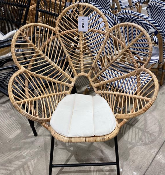 Bunnings Wicker chair with white cushion