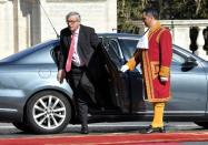 President of the European Commission Jean-Claude Juncker arrives ahead of a special summit of EU leaders to mark the 60th anniversary of the bloc's founding Treaty of Rome, on March 25, 2017 at Rome's Piazza del Campidoglio Against a backdrop of crises and in the absence of the departing Britain, the leaders signed a new Rome declaration, six decades after the six founding members signed the Treaty of Rome and gave birth to the European Economic Community