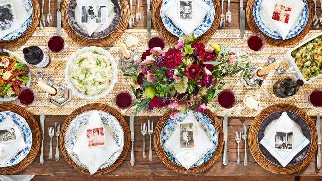 How Create A Friendsgiving Tablescape Set Up With Antique Brass Candlesticks  And Dreamy Table Linens