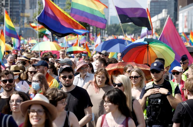 FILE PHOTO: "Equality Parade" rally in support of the LGBT community, in Warsaw