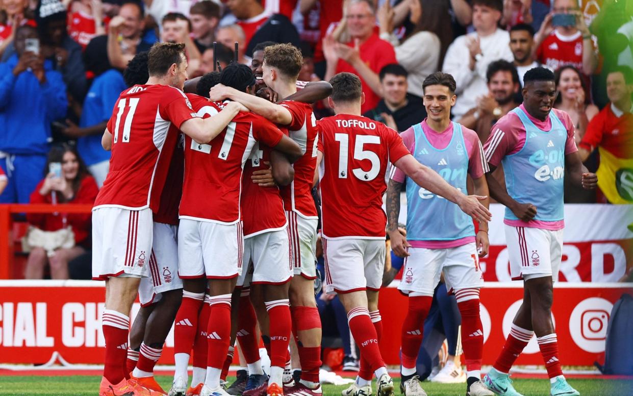 Nottingham Forest celebrate taking the lead