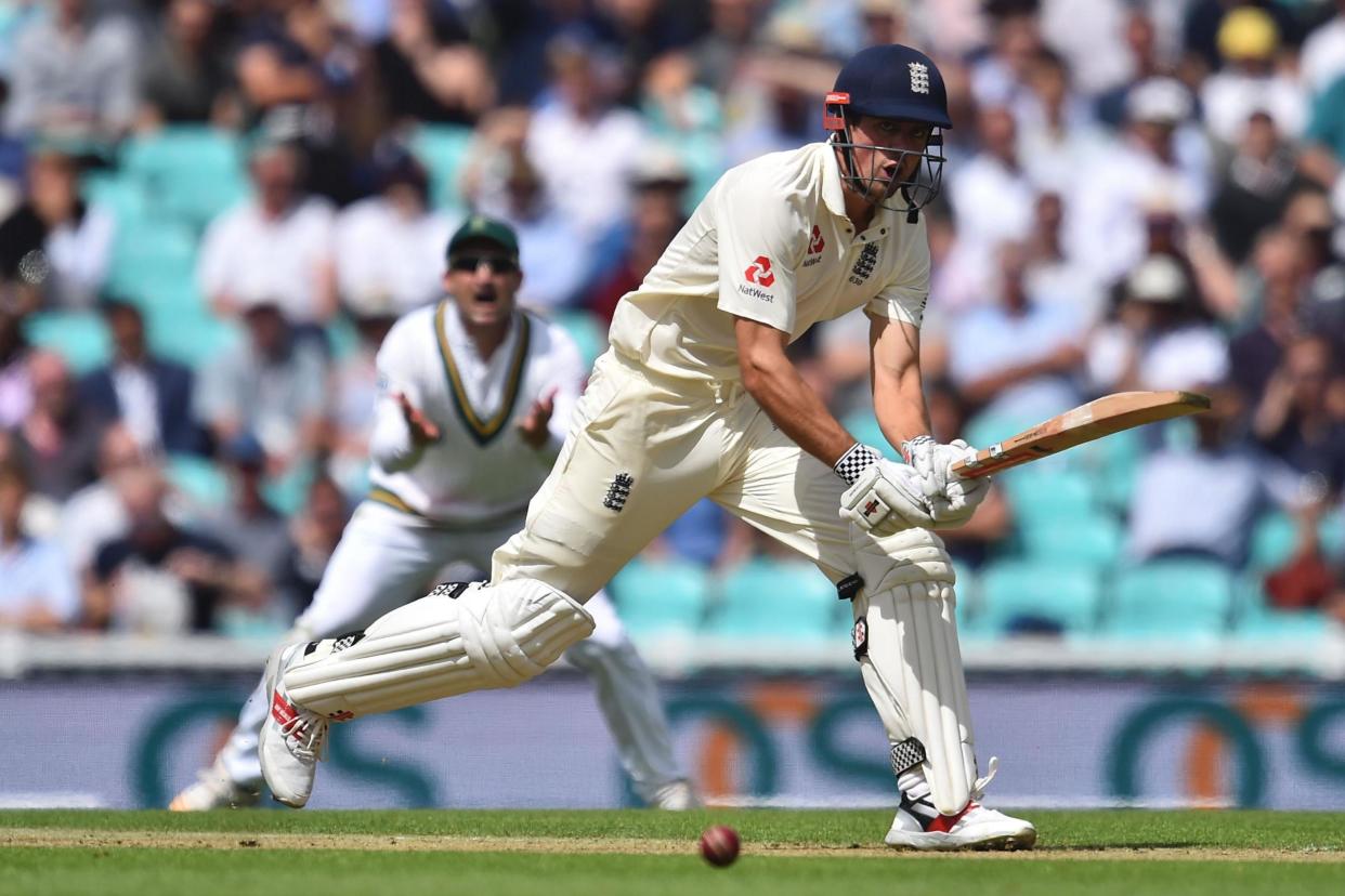 Cook batted throughout the day for an unbeaten 82: AFP/Getty Images