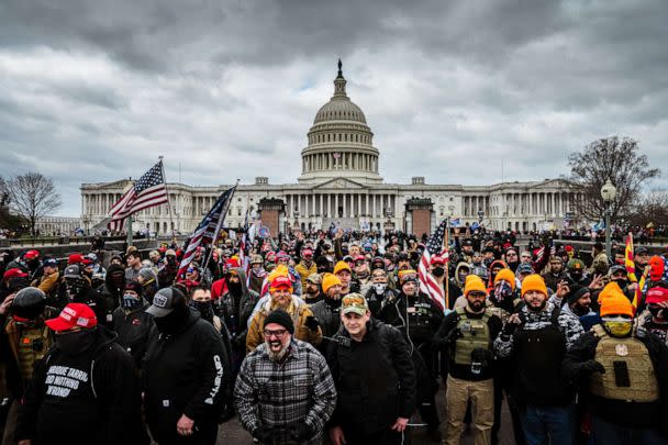 PHOTO: Pro-Trump protesters gather in front of the U.S. Capitol Building on Jan. 6, 2021 in Washington, DC. (Jon Cherry/Getty Images, FILE)