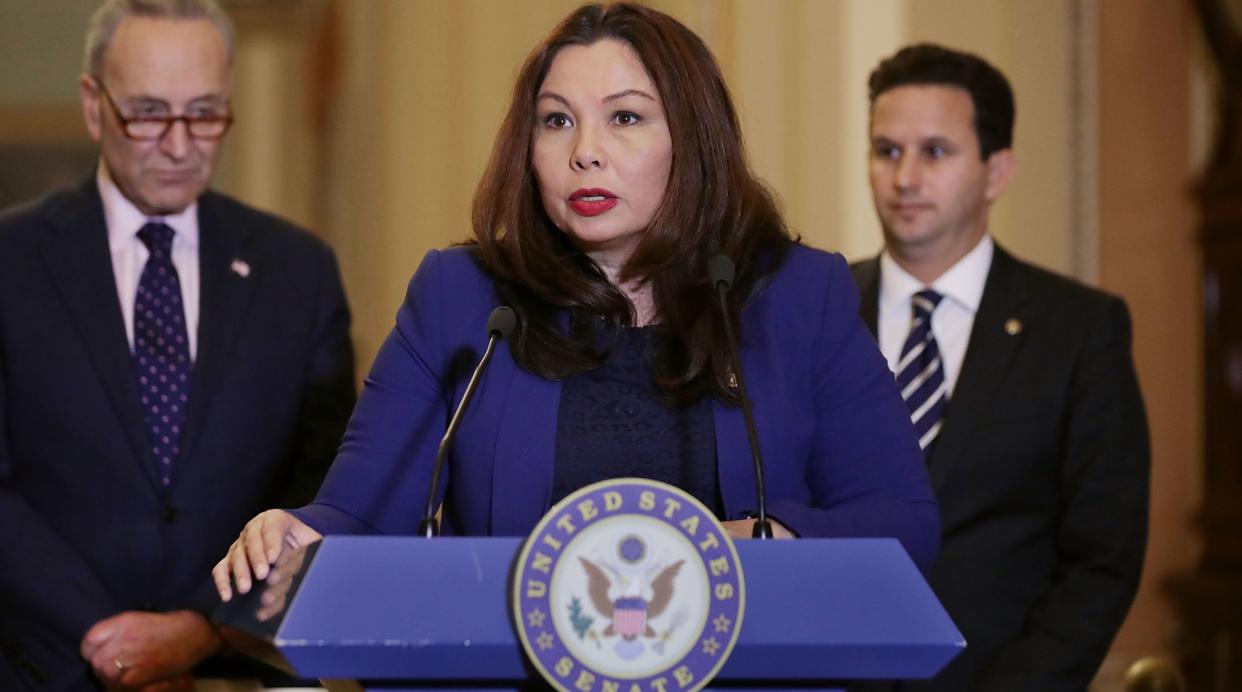 Sen. Tammy Duckworth's new baby girl just scored her&nbsp;first political victory. (Photo: Chip Somodevilla via Getty Images)