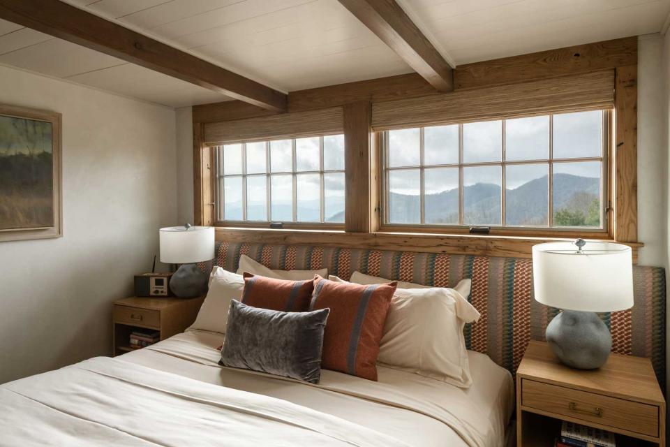 A guest room with a mountain view at The Swag resort, in North Carolina