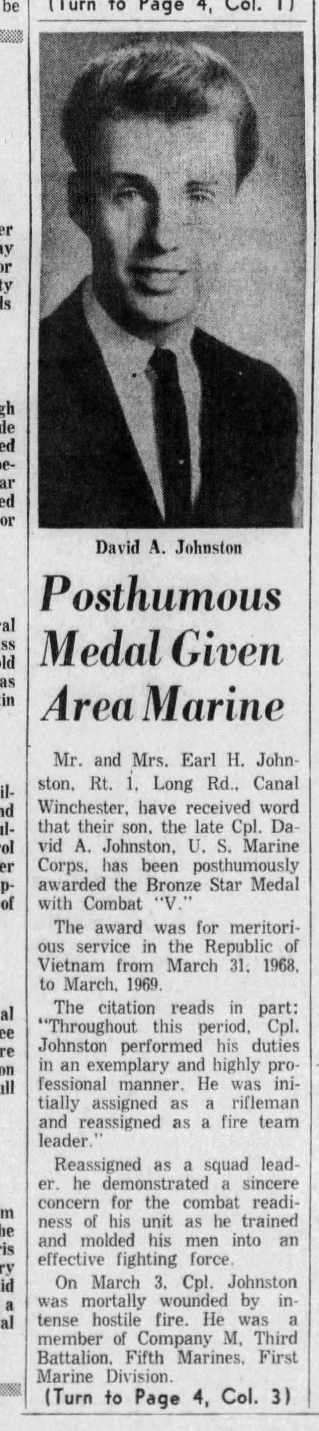 A clipping from the Oct. 16, 1969 Lancaster Eagle-Gazette.
