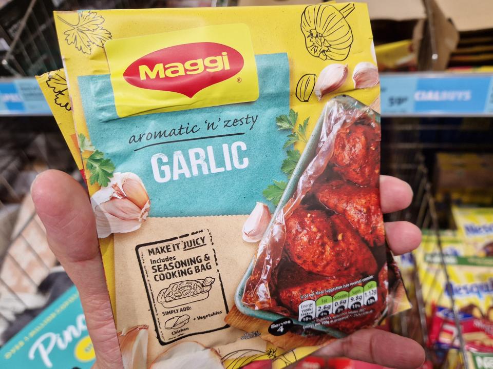 Bags of Maggi seasoning