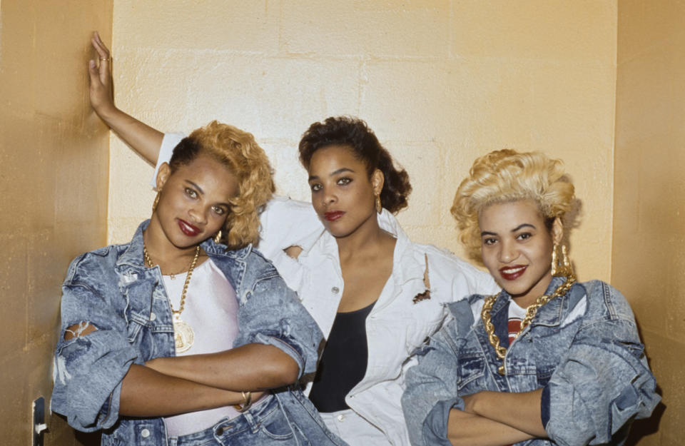 90s trends salt n pepa denim jacket