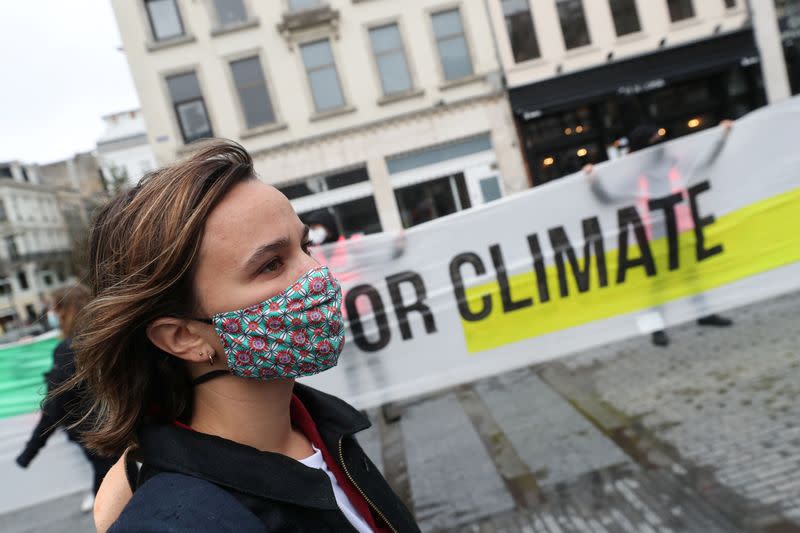 Activists from "Youth For Climate Belgium" protest in Brussels