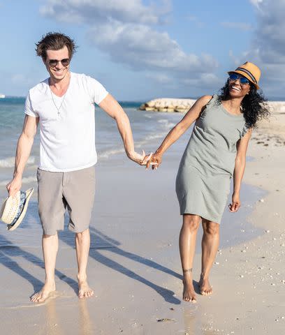 <p>John Parra/Getty </p> Matthew Lawrence and Chilli on Valentine's Day in Jamaica