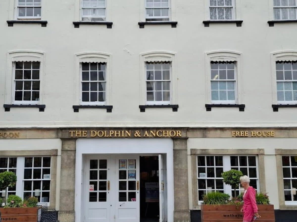 A Google Maps street view shows the front of The Dolphin and Anchor Wetherspoons in Chichester  (Google Maps )