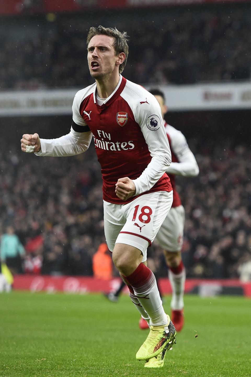 Nacho Monreal scored one goal and set up two more as Arsenal rushed into a 4-0 lead as they beat Crystal Palace.