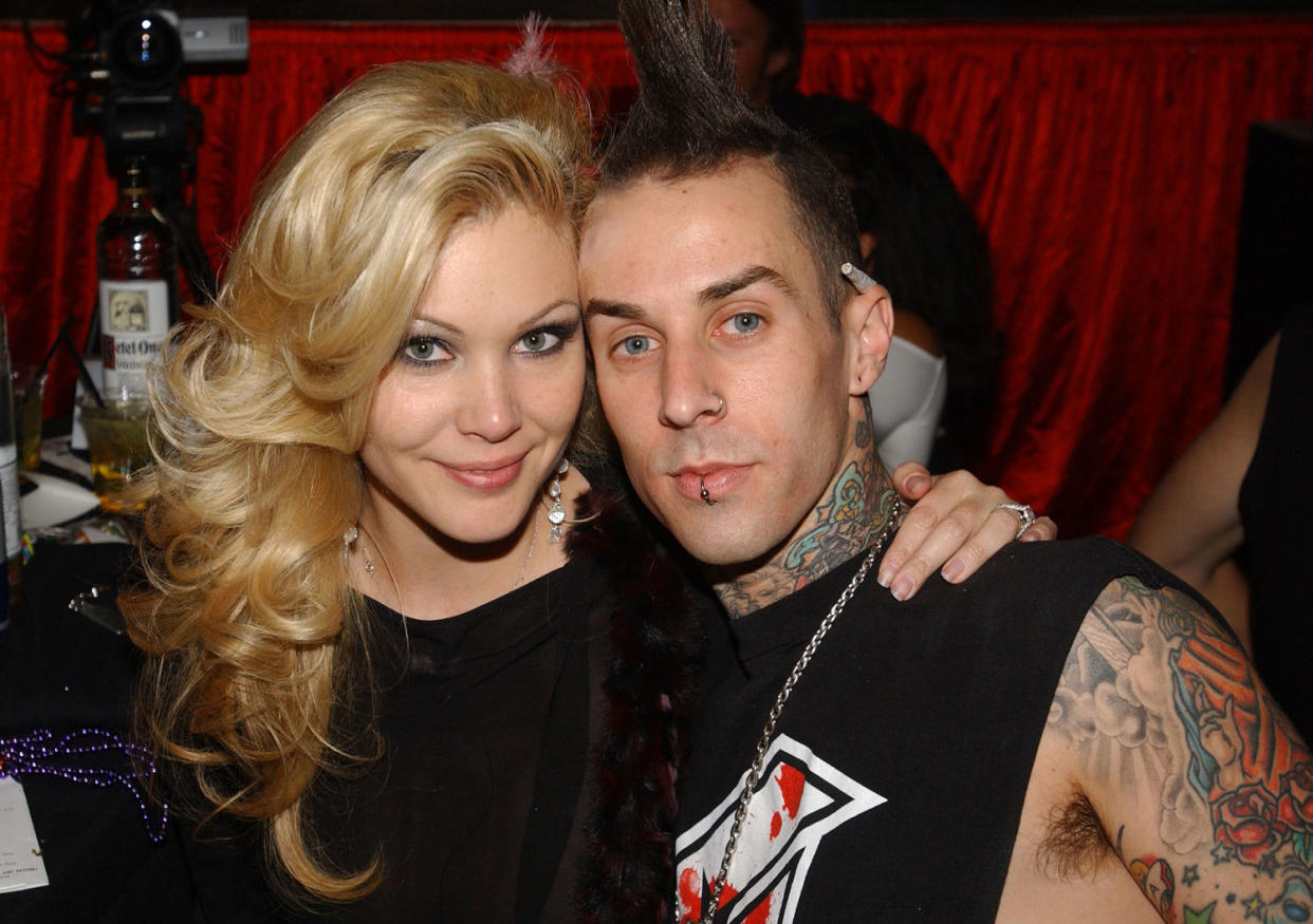 Shanna Moakler and Travis Barker during Beachers Comedy Madhouse - October 9, 2004 at The Hard Rock Hotel and Casino in Las Vegas in Las Vegas, Nevada, United States.  (Denise Truscello / WireImage)